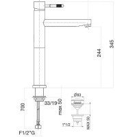 Webert Rimini RI831402010 Высокий смеситель для раковины (золото)