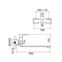 BELZ B613-7 B22613-7 Смеситель для ванны с длинным изливом (чёрный матовый)