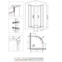 Damixa Skyline DX35WG-301-090MT Душевой уголок 900*900*1900 мм (профиль алюминий | витраж прозрачное стекло)