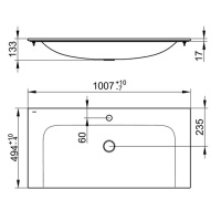 KEUCO Plan 32970311001 Раковина для мебели 100*50 см (белый глянцевый)