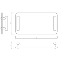 Decor Walther Bar Tab 0857083 Поднос с ручками (золото матовое | тёмное стекло)