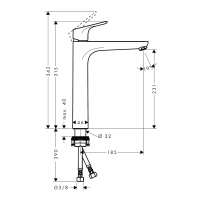 Hansgrohe Focus 31532000 Высокий смеситель для раковины (хром)