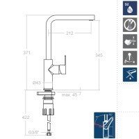 Ramon Soler RS-Q 932902 Высокий смеситель для кухни (хром)