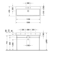 Duravit Vero Air 2350120028 Раковина подвесная | накладная 120*47 cм (белый)