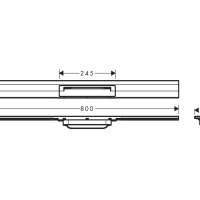 Hansgrohe RainDrain Flex 56051340 Трап для душа 800 мм - внешняя часть (чёрный хром шлифованный)