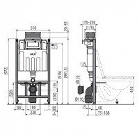 AlcaPlast Sadromodul AM118/1000 Система инсталляции для подвесного унитаза