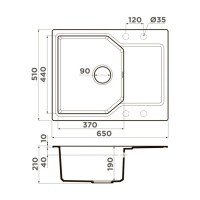 OMOIKIRI Yonaka 4993344 Мойка для кухни с крылом 65*51 см (пастила)