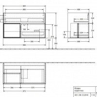 Villeroy Boch Finion G030HAGM Тумба под раковину 996х498 мм (cloud matt/olive matt).