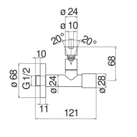 Nobili AV00121/21CR Угловой вентиль для подключения смесителя 1/2" (хром)
