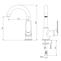 E.C.A. LIA 102188887EX Смеситель для раковины (хром)