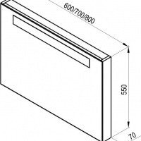 Ravak Classic X000000309 Зеркало с подсветкой 800*550 мм (берёза)