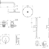 Vitra Origin A4926636EXP Душевая система - комплект со смесителем (чёрный матовый)