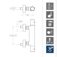 Ramon Soler TZAR 343401SOC Термостатический смеситель для душа (золото матовое)