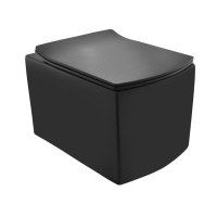 Jaquar Kubix KUS-BLM-35953BIUFSM Унитаз подвесной, безободковый | комплект с сиденьем Soft Close (чёрный матовый)
