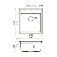 OMOIKIRI Daisen 4993613 Мойка для кухни 46*51 см (темный шоколад)