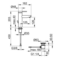 Keuco Plan Blue 53902170002 Смеситель для раковины (алюминий)