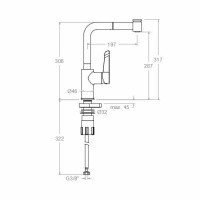 Ramon Soler KITCHEN 381901H2MC Высокий смеситель для кухни с вытяжным изливом (хром)