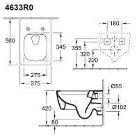 Villeroy & Boch Memento 2.0 4633R001 Унитаз подвесной, безободковый (альпийский белый)