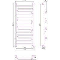 Сунержа Элегия+ 03-0205-1250 Полотенцесушитель водяной 500*1200 мм (золото)