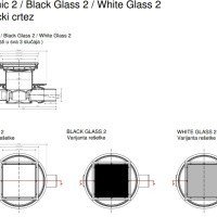 PESTAN Standard White Glass 2 13000094 Душевой трап 150*150 мм - готовый комплект для монтажа с декоративной решёткой (белое стекло | хром глянцевый)