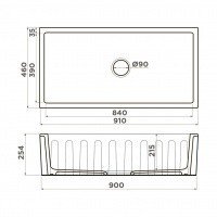 OMOIKIRI Mikura 91-WH Glossy 4993260 Мойка для кухни 91*46 см (белый глянцевый)