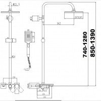 Savol S-601144-1 Душевая система - комплект со смесителем (хром)