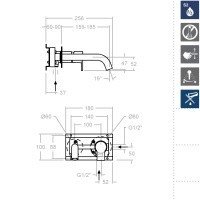 Ramon Soler RS-Q 932102 Настенный смеситель для раковины (хром)