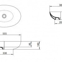 AeT Elite Oval L616T0R0V0142 Раковина накладная 555*385 мм (розовый матовый)