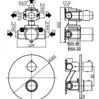 Paffoni Light LIQ019HG Термостат для ванны (золото)