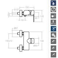 Ramon Soler RS-Q 9308T3 Смеситель для душа (хром)