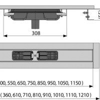 AlcaPlast Low APZ1101-650 Душевой трап 650 мм - для перфорированной решётки