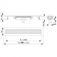 AlcaPlast Low APZ1101-650 Душевой трап 650 мм - для перфорированной решётки