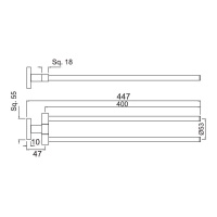 Jaquar Kubix Prime AKP-ACR-35715PS Двойной держатель для полотенца 40 см (античная медь)