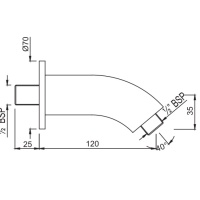 Jaquar Shower SHA-CHR-487 Кронштейн для верхнего душа 120 мм (хром)