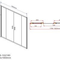 Vincea Garda VDS-1G2180CL Душевая дверь 1800*1900 мм (профиль хром | витраж прозрачное стекло)