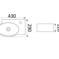 CeramaLux N 9100L Раковина подвесная 43*29 см (белый)