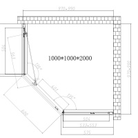 Vincea Show VSP1-4SH100CL Душевой уголок 1000*1000*2000 мм (профиль хром | витраж прозрачное стекло)