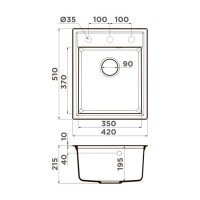 OMOIKIRI Daisen 4993602 Мойка для кухни 42*51 см (пастила)