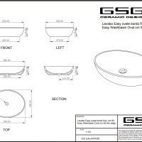 GSG Easy EALAVOV55020 Раковина накладная 550*420 мм (цемент матовый)
