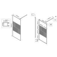 Vincea Walk-In HC Art VSW-1HC100CFGM Душевая перегородка 1000*2000 мм (профиль вороненая сталь | витраж рифленое стекло)