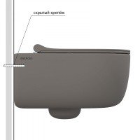 Berges Ego 083216 Унитаз подвесной, безободковый | в комплекте с сиденьем и крышкой (серый матовый)