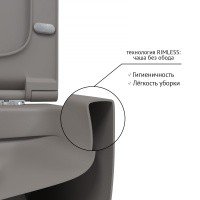 Berges Ego 083216 Унитаз подвесной, безободковый | в комплекте с сиденьем и крышкой (серый матовый)