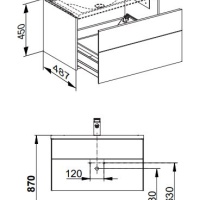 Keuco Royal Reflex 39603210100 Тумба с раковиной 80*49 см (белый)