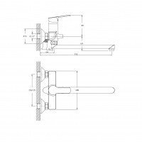 RUSH Victoria VI7135-16 Смеситель для ванны с длинным изливом (хром)