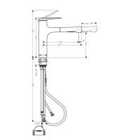 Hansgrohe Zesis M33 74804670 Смеситель для кухни с вытяжным изливом (чёрный матовый)