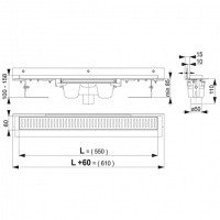 AlcaPlast Flexible APZ1004-550 Душевой трап 550 мм - для перфорированной решётки