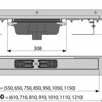 AlcaPlast Flexible APZ1004-550 Душевой трап 550 мм - для перфорированной решётки