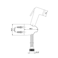 E.C.A. 402111032C1EX Гигиенический душ - комплект с держателем и шлангом (чёрный матовый)