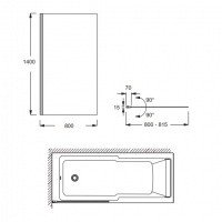 Jacob Delafon Struktura E6D042-BLV Шторка для ванны 140*80 см (черный)