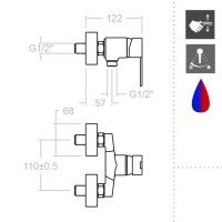 Ramon Soler RS-Q 9343S Смеситель для душа (хром)